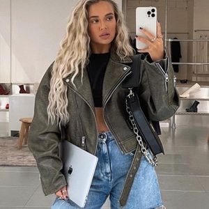 Zara biker leather jacket